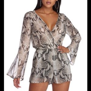 Windsor Snake print romper